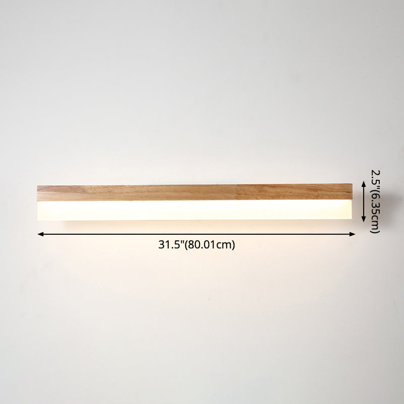 Modern Bathroom Vanity Light Wooden LED Vanity Light Fixtures in Acrylic Shade Clearhalo 'Vanity Lights' 'Wall Lights' Lighting' 2617002