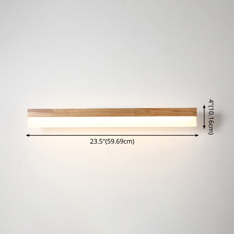 Modern Bathroom Vanity Light Wooden LED Vanity Light Fixtures in Acrylic Shade Clearhalo 'Vanity Lights' 'Wall Lights' Lighting' 2617003