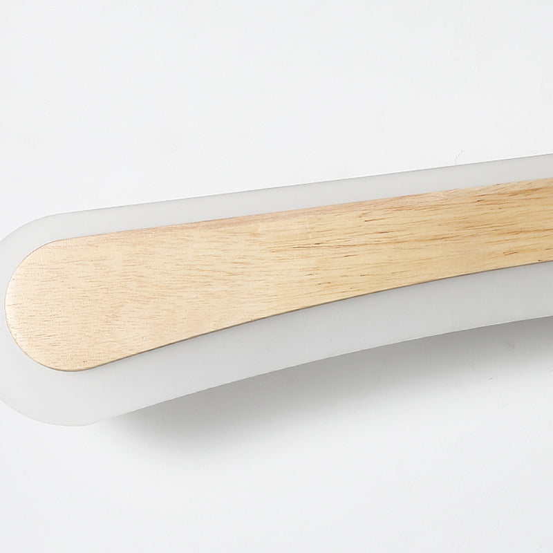 Modern Bathroom Vanity Light Wooden LED Vanity Light Fixtures in Acrylic Shade Clearhalo 'Vanity Lights' 'Wall Lights' Lighting' 2617006