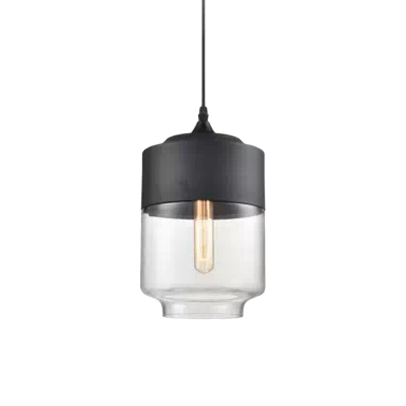1 Light Pendant Lighting Retro Industrial Style Glass Pendant Ceiling Lights for Restaurant Clear Lantern Clearhalo 'Ceiling Lights' 'Pendant Lights' 'Pendants' Lighting' 2617438