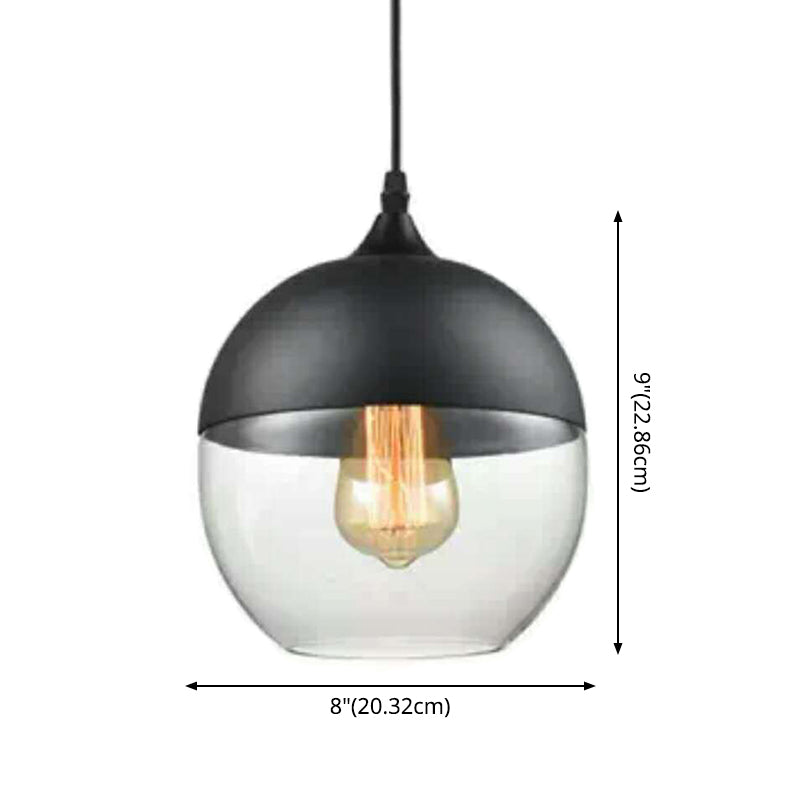 1 Light Pendant Lighting Retro Industrial Style Glass Pendant Ceiling Lights for Restaurant Clearhalo 'Ceiling Lights' 'Pendant Lights' 'Pendants' Lighting' 2617444