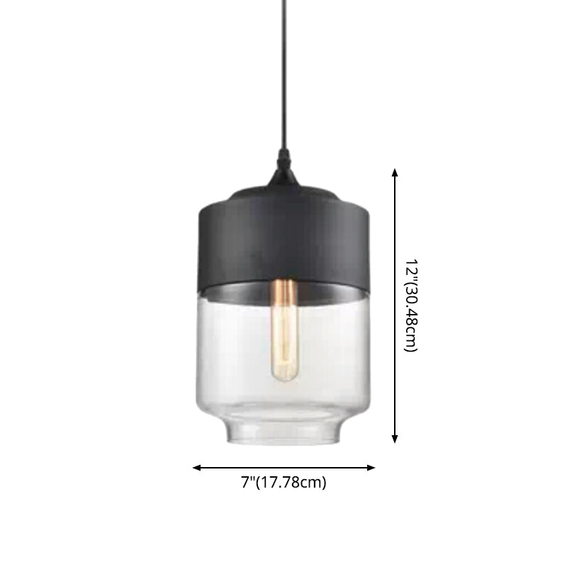1 Light Pendant Lighting Retro Industrial Style Glass Pendant Ceiling Lights for Restaurant Clearhalo 'Ceiling Lights' 'Pendant Lights' 'Pendants' Lighting' 2617450