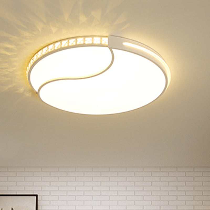 16.5���/20.5���/24.5��� W White LED Ceiling Mount Simple Acrylic Round Flush Light Fixture in Warm/White Light White Clearhalo 'Ceiling Lights' 'Close To Ceiling Lights' 'Close to ceiling' 'Flush mount' Lighting' 262570