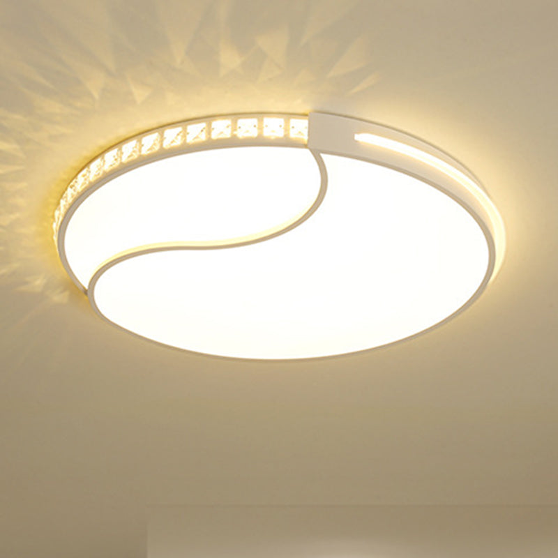 16.5���/20.5���/24.5��� W White LED Ceiling Mount Simple Acrylic Round Flush Light Fixture in Warm/White Light Clearhalo 'Ceiling Lights' 'Close To Ceiling Lights' 'Close to ceiling' 'Flush mount' Lighting' 262571