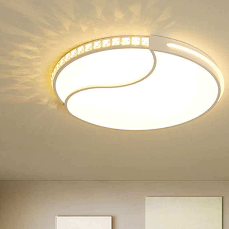 16.5���/20.5���/24.5��� W White LED Ceiling Mount Simple Acrylic Round Flush Light Fixture in Warm/White Light Clearhalo 'Ceiling Lights' 'Close To Ceiling Lights' 'Close to ceiling' 'Flush mount' Lighting' 262572