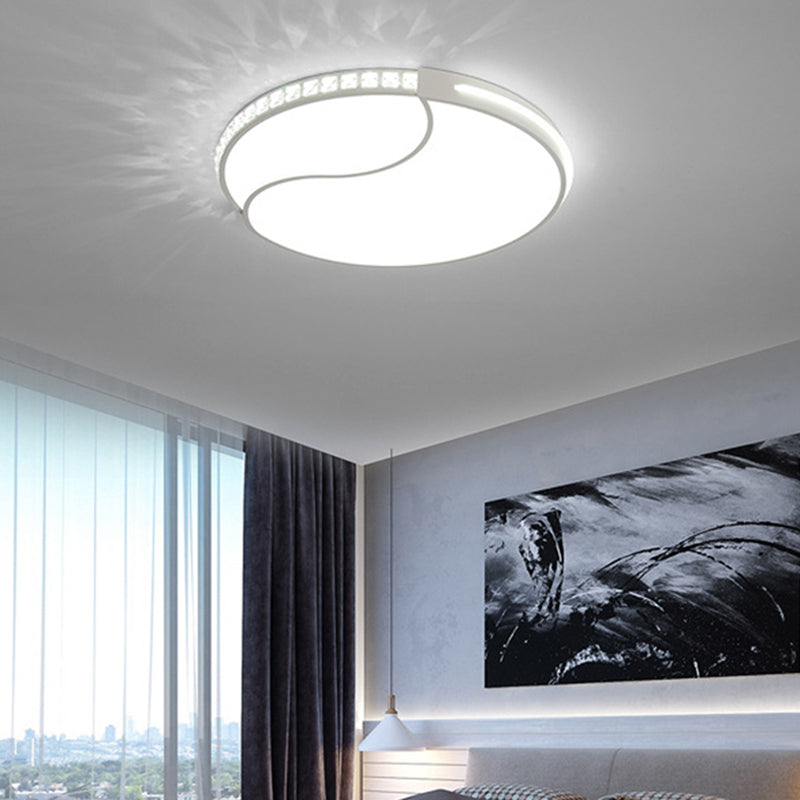 16.5���/20.5���/24.5��� W White LED Ceiling Mount Simple Acrylic Round Flush Light Fixture in Warm/White Light White White Clearhalo 'Ceiling Lights' 'Close To Ceiling Lights' 'Close to ceiling' 'Flush mount' Lighting' 262573