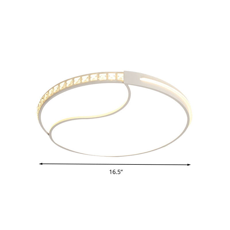 16.5���/20.5���/24.5��� W White LED Ceiling Mount Simple Acrylic Round Flush Light Fixture in Warm/White Light Clearhalo 'Ceiling Lights' 'Close To Ceiling Lights' 'Close to ceiling' 'Flush mount' Lighting' 262575