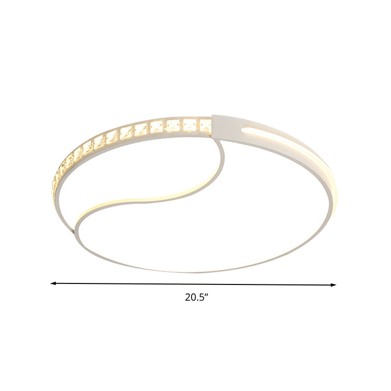 16.5���/20.5���/24.5��� W White LED Ceiling Mount Simple Acrylic Round Flush Light Fixture in Warm/White Light Clearhalo 'Ceiling Lights' 'Close To Ceiling Lights' 'Close to ceiling' 'Flush mount' Lighting' 262576