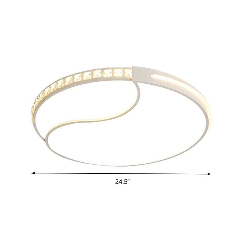 16.5���/20.5���/24.5��� W White LED Ceiling Mount Simple Acrylic Round Flush Light Fixture in Warm/White Light Clearhalo 'Ceiling Lights' 'Close To Ceiling Lights' 'Close to ceiling' 'Flush mount' Lighting' 262577