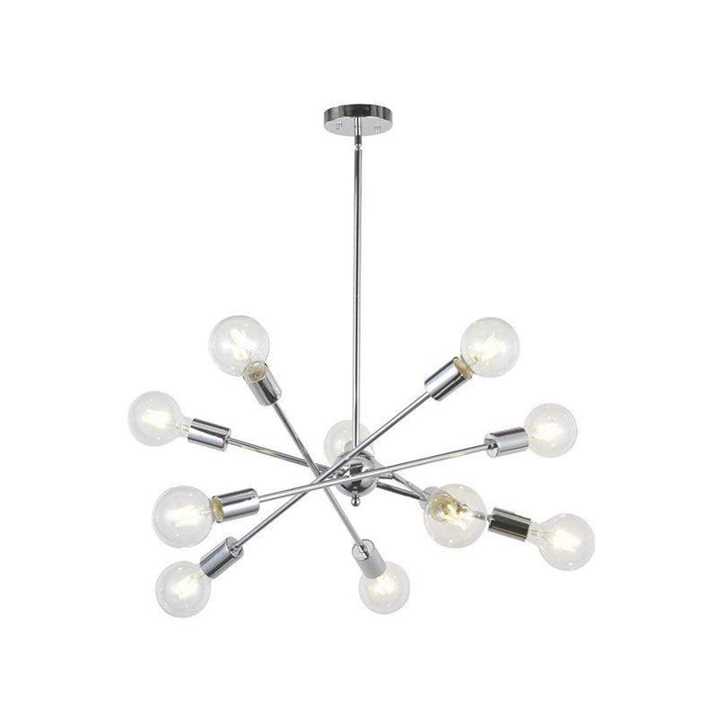 Sputnik Hanging Chandelier Light Industrial Style Metal 6/8/10 Bulbs Living Room Pendant Light in Brass/Chrome Clearhalo 'Cast Iron' 'Ceiling Lights' 'Chandeliers' 'Industrial Chandeliers' 'Industrial' 'Metal' 'Middle Century Chandeliers' 'Rustic Chandeliers' 'Tiffany' Lighting' 262600