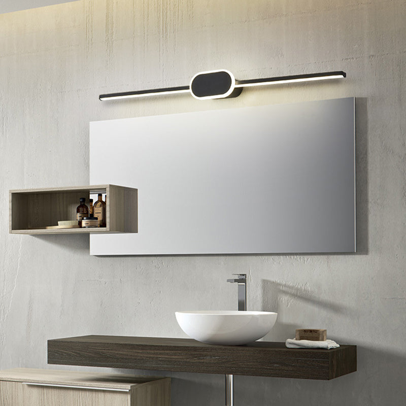 Linear Vanity Wall Light Fixtures Modern Minimalist Style Metal Single Vanity Light Clearhalo 'Vanity Lights' 'Wall Lights' Lighting' 2627051
