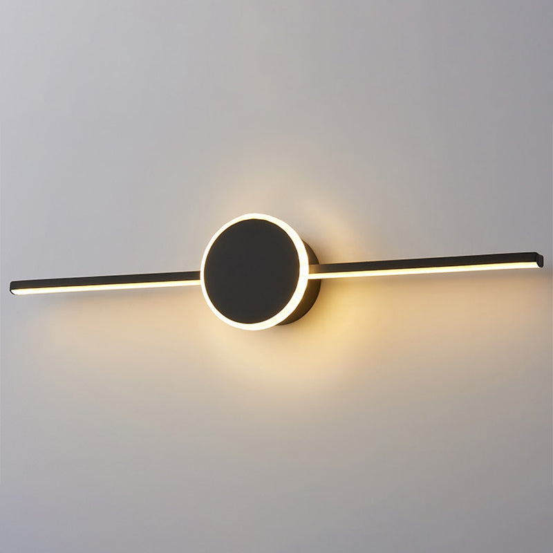 Linear Vanity Wall Light Fixtures Modern Minimalist Style Metal Single Vanity Light Clearhalo 'Vanity Lights' 'Wall Lights' Lighting' 2627057