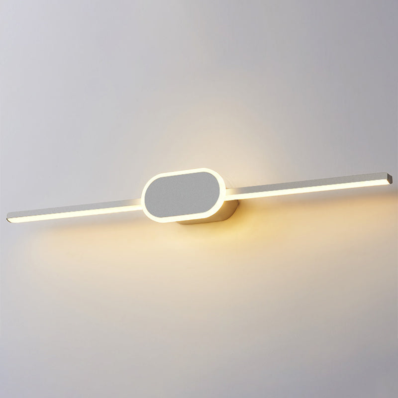 Linear Vanity Wall Light Fixtures Modern Minimalist Style Metal Single Vanity Light Clearhalo 'Vanity Lights' 'Wall Lights' Lighting' 2627058