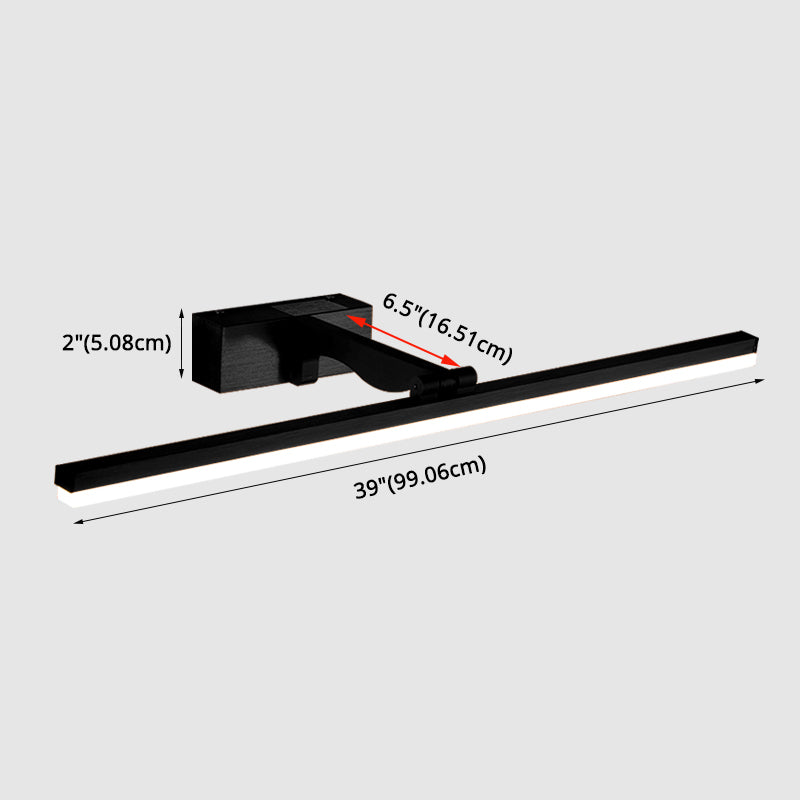 Rectangular Vanity Wall Light Fixtures Nordic Minimalist Style Metal Single Vanity Light Clearhalo 'Vanity Lights' 'Wall Lights' Lighting' 2627089