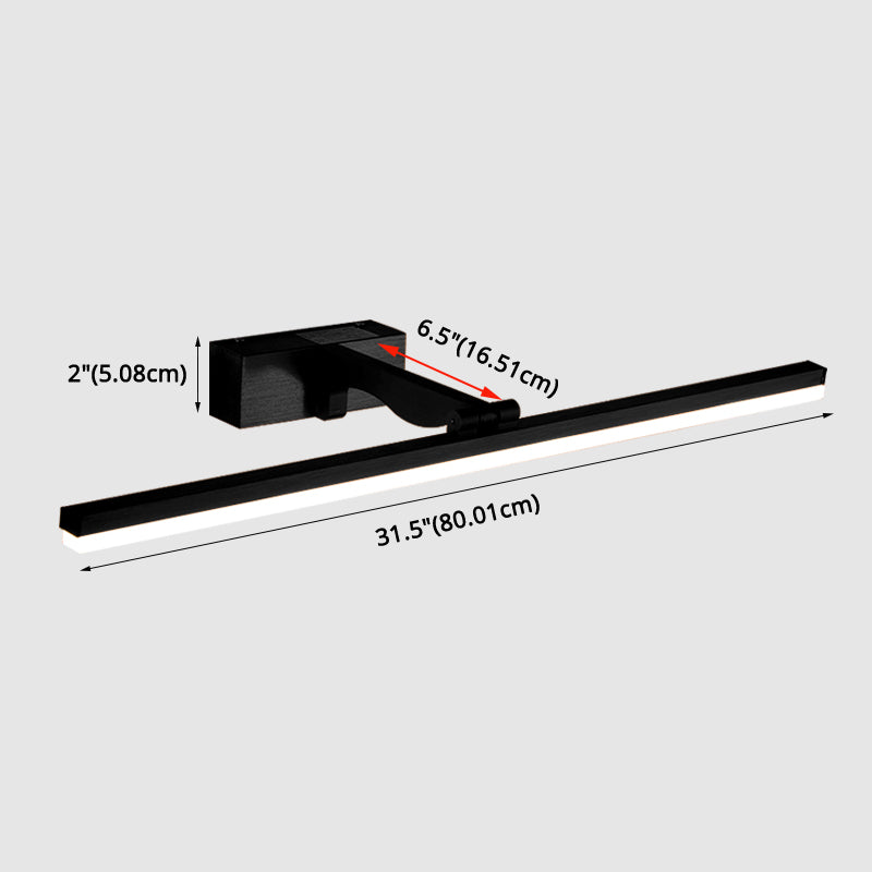 Rectangular Vanity Wall Light Fixtures Nordic Minimalist Style Metal Single Vanity Light Clearhalo 'Vanity Lights' 'Wall Lights' Lighting' 2627090