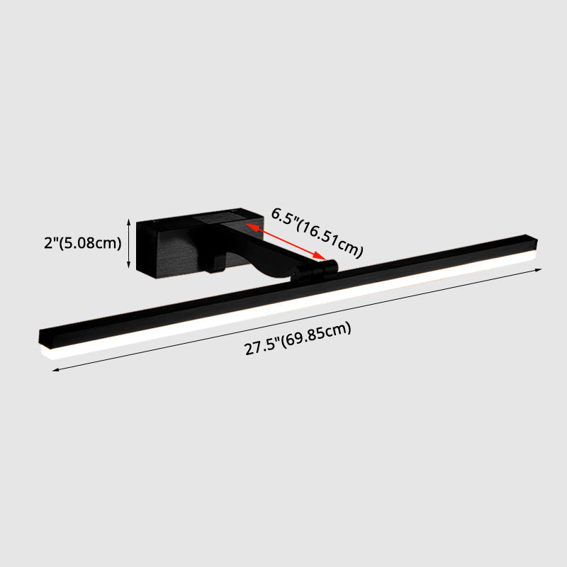 Rectangular Vanity Wall Light Fixtures Nordic Minimalist Style Metal Single Vanity Light Clearhalo 'Vanity Lights' 'Wall Lights' Lighting' 2627091