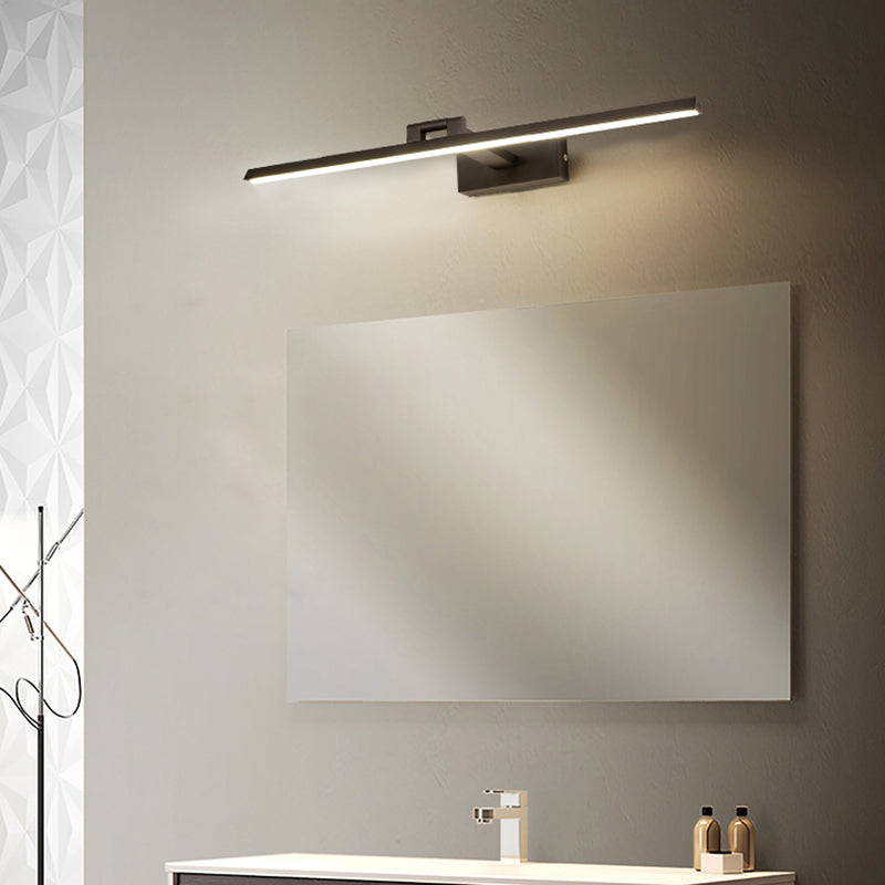 Linear LED Vanity Light Fixtures Modern Minimalist Style Metal Single Vanity Light Clearhalo 'Vanity Lights' 'Wall Lights' Lighting' 2627118