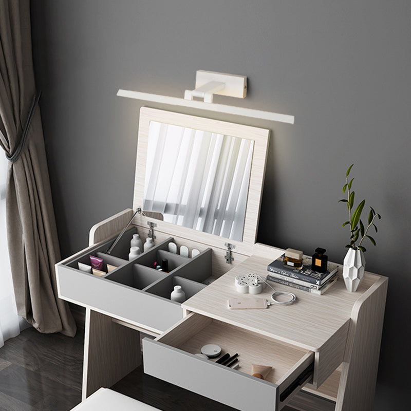Linear LED Vanity Light Fixtures Modern Minimalist Style Metal Single Vanity Light Clearhalo 'Vanity Lights' 'Wall Lights' Lighting' 2627121