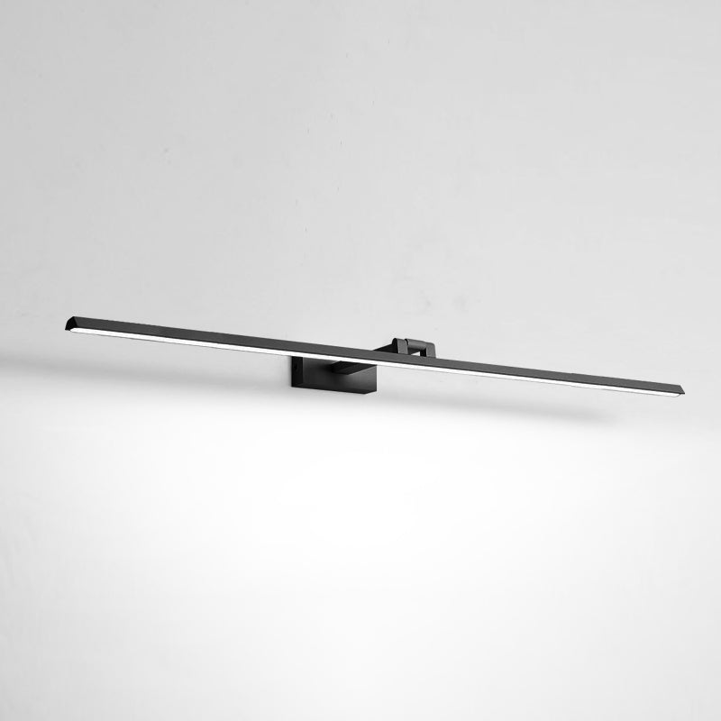 Linear LED Vanity Light Fixtures Modern Minimalist Style Metal Single Vanity Light Black 39" White Clearhalo 'Vanity Lights' 'Wall Lights' Lighting' 2627123