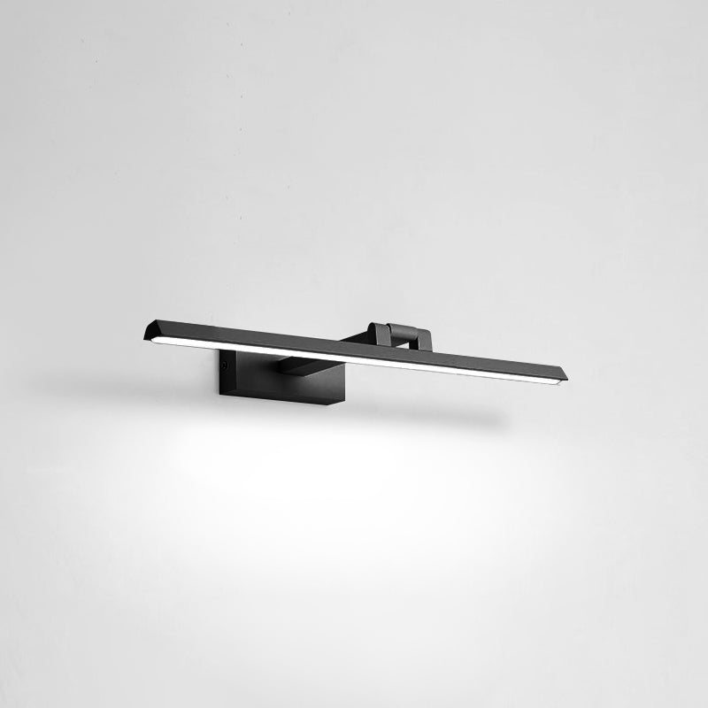 Linear LED Vanity Light Fixtures Modern Minimalist Style Metal Single Vanity Light Black 16" White Clearhalo 'Vanity Lights' 'Wall Lights' Lighting' 2627130