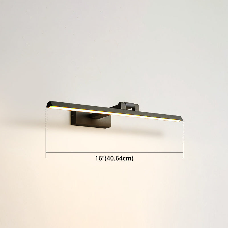Linear LED Vanity Light Fixtures Modern Minimalist Style Metal Single Vanity Light Clearhalo 'Vanity Lights' 'Wall Lights' Lighting' 2627132