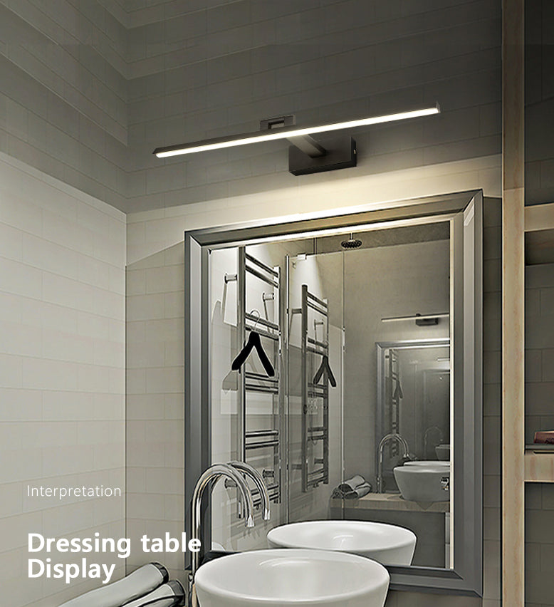 Linear LED Vanity Light Fixtures Modern Minimalist Style Metal Single Vanity Light Clearhalo 'Vanity Lights' 'Wall Lights' Lighting' 2627144