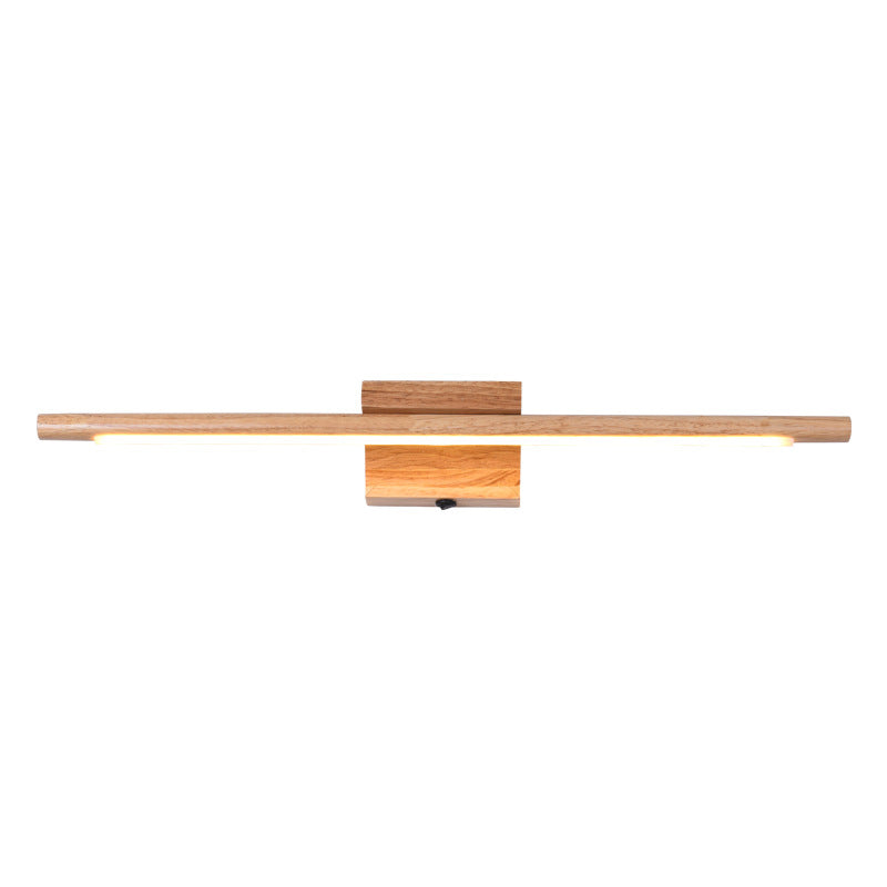 Linear Vanity Wall Light Modern Minimalist Style Wood Single Vanity Light Clearhalo 'Vanity Lights' 'Wall Lights' Lighting' 2627300
