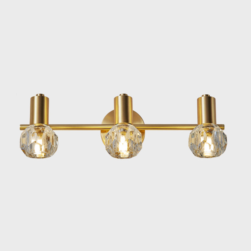 Circle Vanity Wall Light Fixtures Modern Luxury Style Copper Vanity Lights 3.0 Brass Clearhalo 'Vanity Lights' 'Wall Lights' Lighting' 2627372