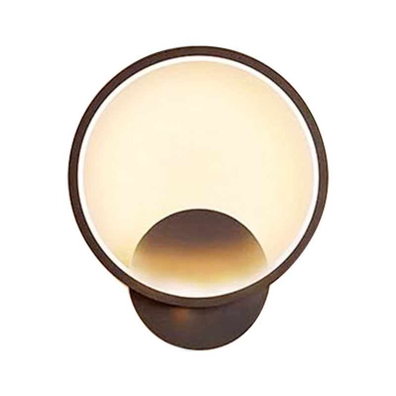 Ambient Lighting LED Wall Mount Lamp Nordic Line Wall Mount Lighting for Corridor Bedroom Black Round Clearhalo 'Wall Lamps & Sconces' 'Wall Lights' Lighting' 2627581