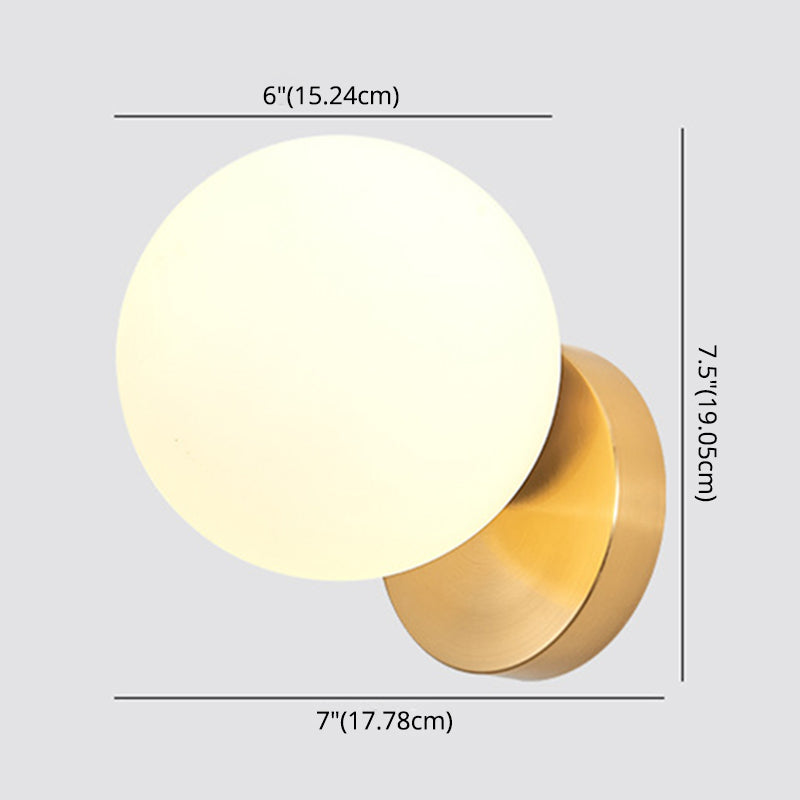 Modern Simplicity Wall Sconce 1 Light Metal Wall Lamp with Glass Ball Shade Clearhalo 'Wall Lamps & Sconces' 'Wall Lights' Lighting' 2627691