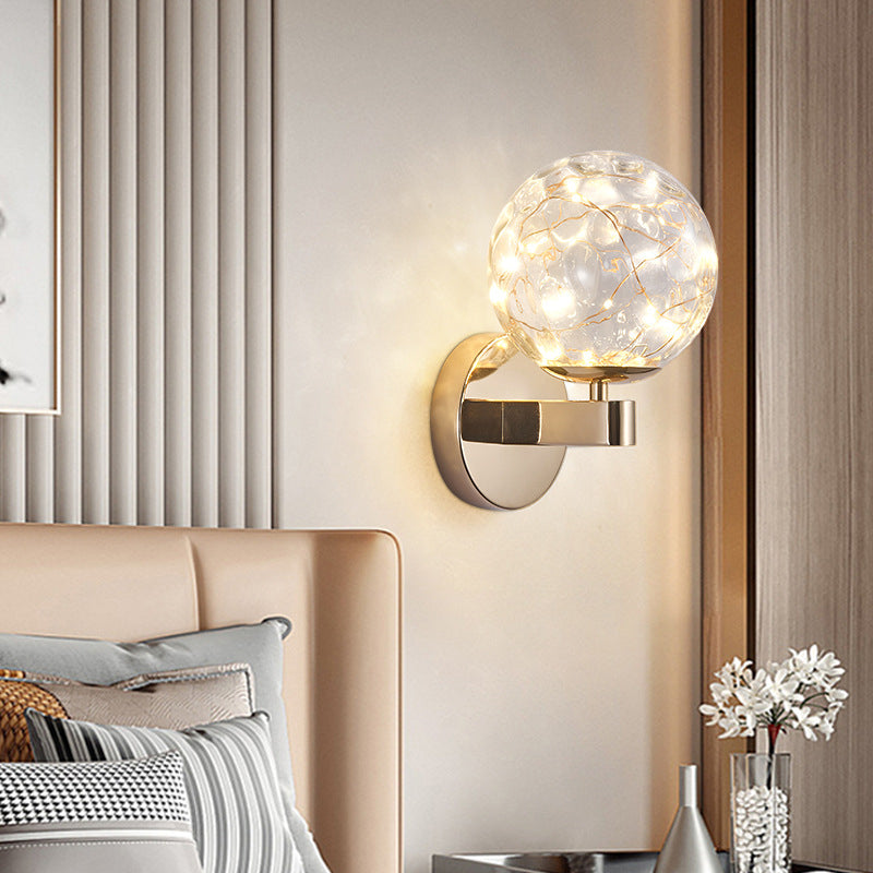 Nordic Modern Sconce Light Round Shape Star Wall Lamp for Bedroom Living Room Clearhalo 'Wall Lamps & Sconces' 'Wall Lights' Lighting' 2627716