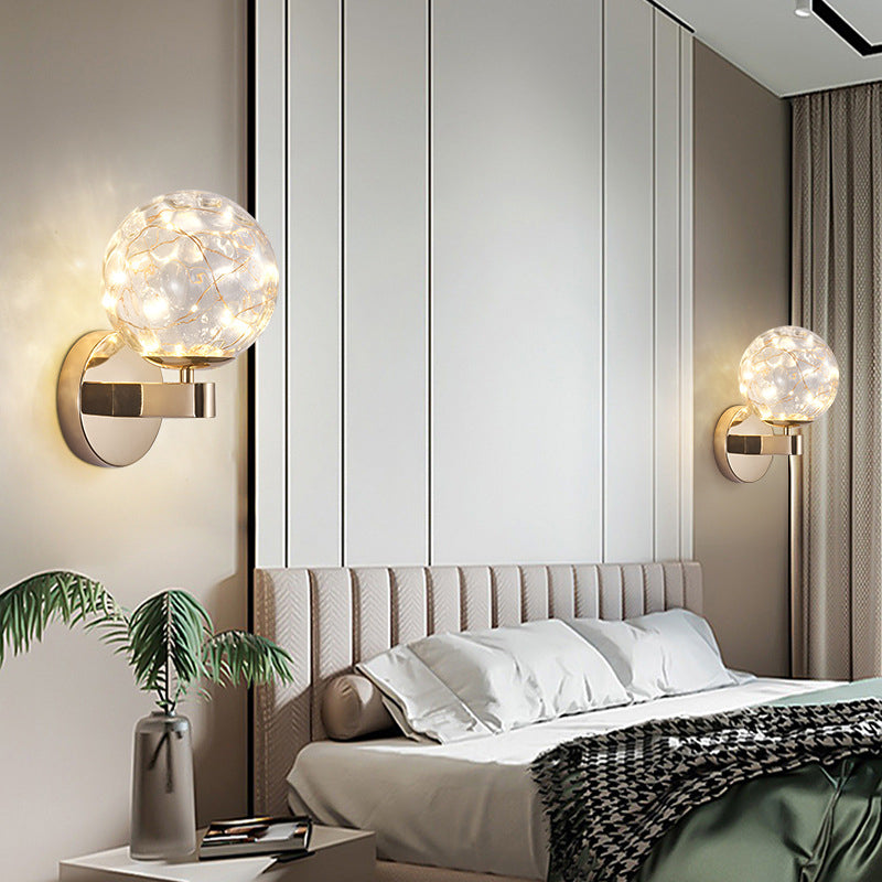 Nordic Modern Sconce Light Round Shape Star Wall Lamp for Bedroom Living Room Clearhalo 'Wall Lamps & Sconces' 'Wall Lights' Lighting' 2627719