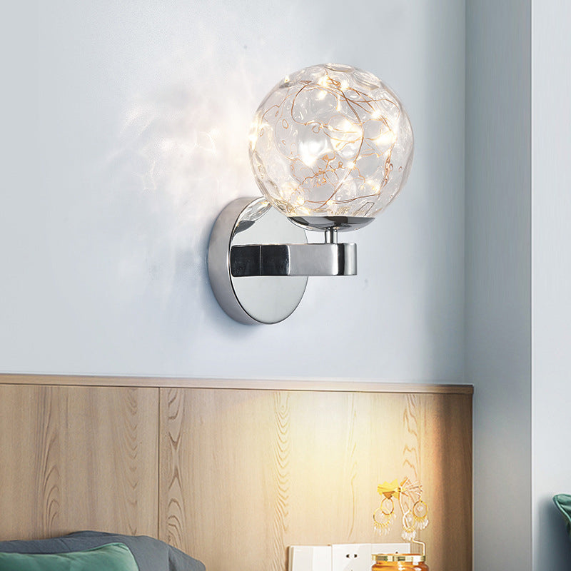 Nordic Modern Sconce Light Round Shape Star Wall Lamp for Bedroom Living Room Clearhalo 'Wall Lamps & Sconces' 'Wall Lights' Lighting' 2627721