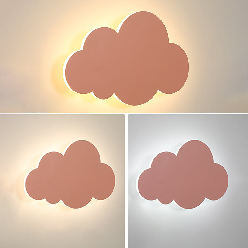 Cloud Shape Macaroon Wall Light Sconce Colorful Acrylic Shade Wall Lamp for Bedroom Clearhalo 'Wall Lamps & Sconces' 'Wall Lights' Lighting' 2627821