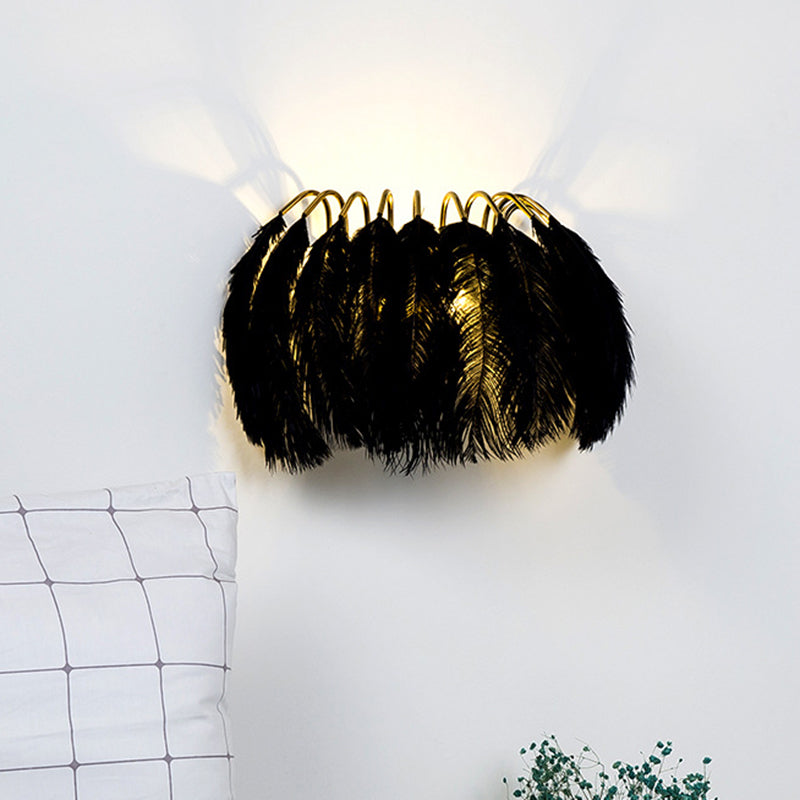 Nordic Feather Wall Sconce Light Ambient Lighting Sconce Light Fixture for Bedroom Clearhalo 'Wall Lamps & Sconces' 'Wall Lights' Lighting' 2627963