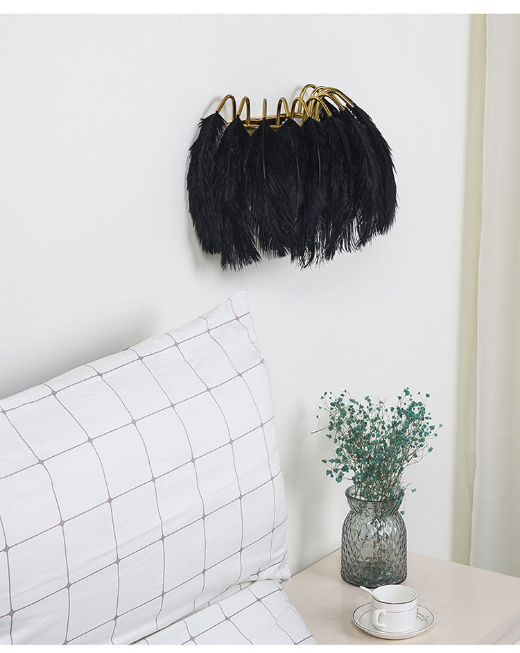 Nordic Feather Wall Sconce Light Ambient Lighting Sconce Light Fixture for Bedroom Clearhalo 'Wall Lamps & Sconces' 'Wall Lights' Lighting' 2627970