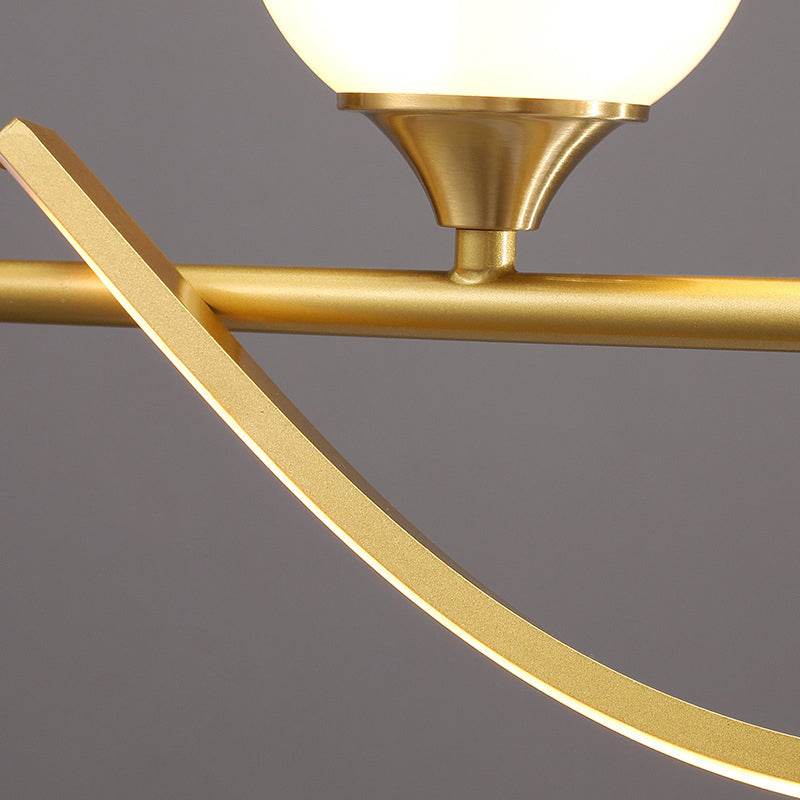 Gold Curves Island Light Fixture Simplicity LED Metal Pendant Light with Ball Shade Clearhalo 'Ceiling Lights' 'Island Lights' 'Lighting' 2628125