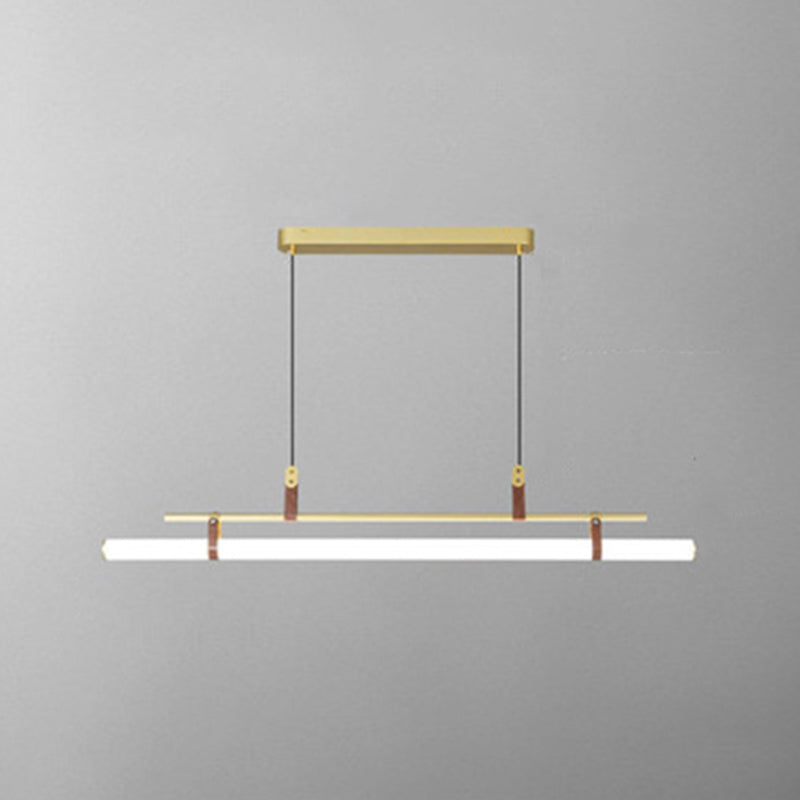 Pole Shaped Acrylic Island Pendant Light Simple LED Hanging Lamp for Dining Room Gold 47" Clearhalo 'Ceiling Lights' 'Island Lights' 'Lighting' 2628139