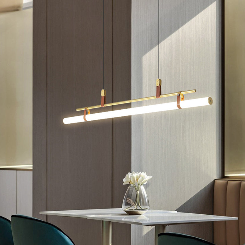 Pole Shaped Acrylic Island Pendant Light Simple LED Hanging Lamp for Dining Room Clearhalo 'Ceiling Lights' 'Island Lights' 'Lighting' 2628140