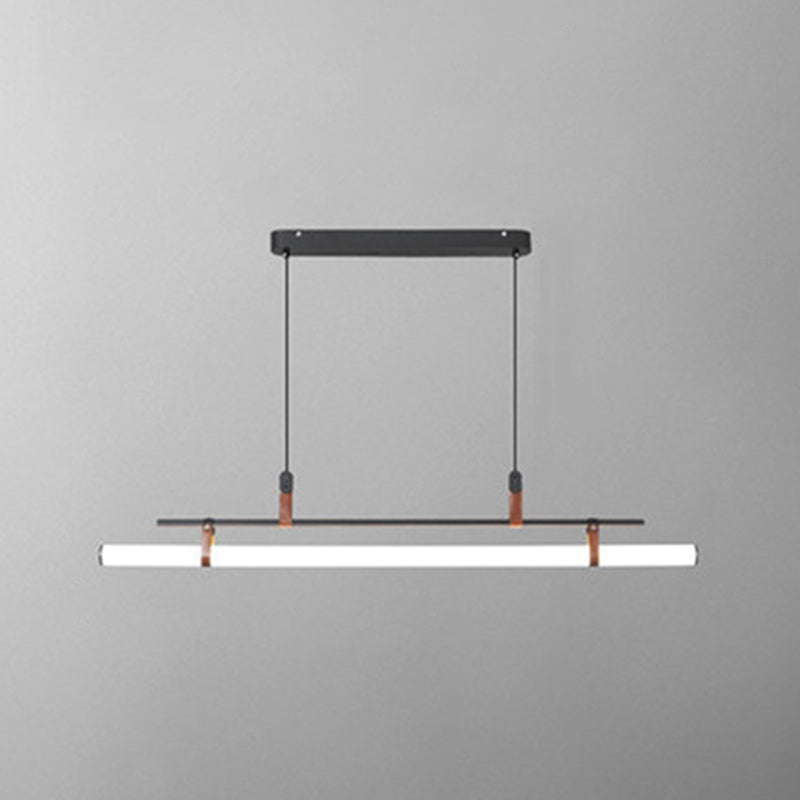 Pole Shaped Acrylic Island Pendant Light Simple LED Hanging Lamp for Dining Room Black 47" Clearhalo 'Ceiling Lights' 'Island Lights' 'Lighting' 2628143