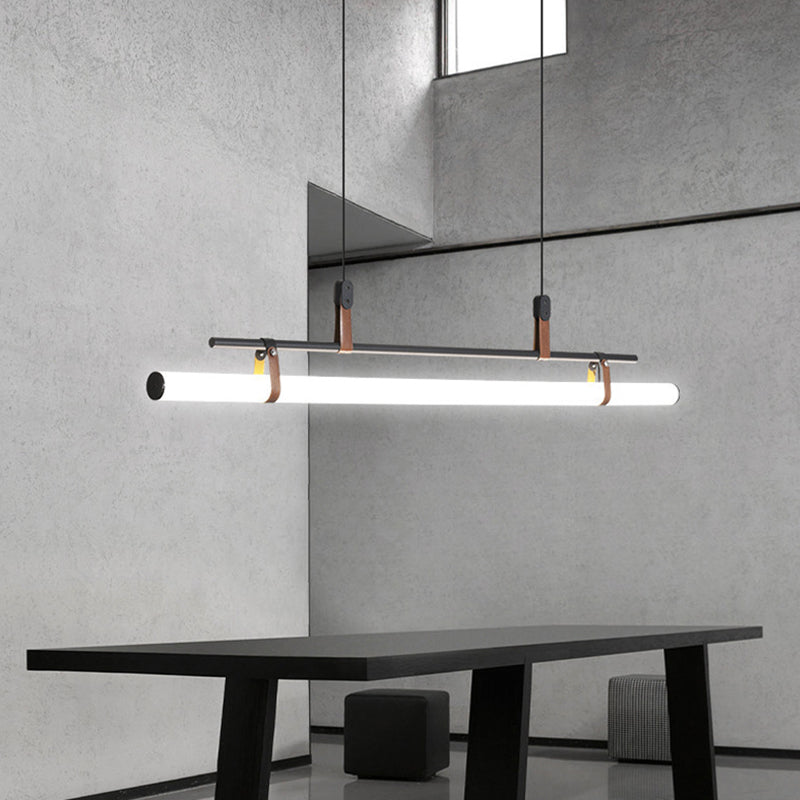 Pole Shaped Acrylic Island Pendant Light Simple LED Hanging Lamp for Dining Room Clearhalo 'Ceiling Lights' 'Island Lights' 'Lighting' 2628144