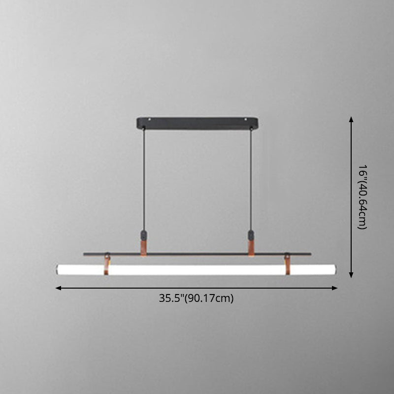 Pole Shaped Acrylic Island Pendant Light Simple LED Hanging Lamp for Dining Room Clearhalo 'Ceiling Lights' 'Island Lights' 'Lighting' 2628148