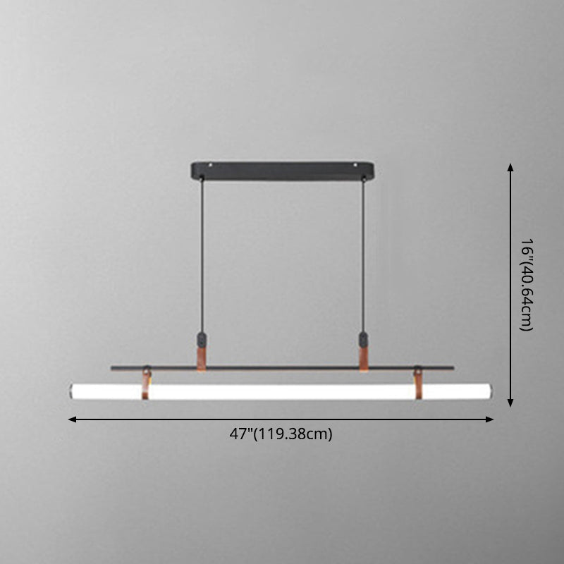 Pole Shaped Acrylic Island Pendant Light Simple LED Hanging Lamp for Dining Room Clearhalo 'Ceiling Lights' 'Island Lights' 'Lighting' 2628149