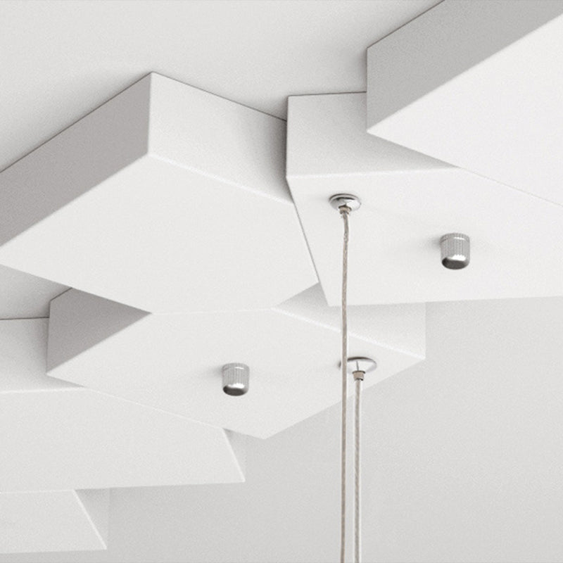 Modern Cubic LED Island Light Fixture Metallic Living Room Geometric Pendant Light Clearhalo 'Ceiling Lights' 'Island Lights' 'Lighting' 2628228