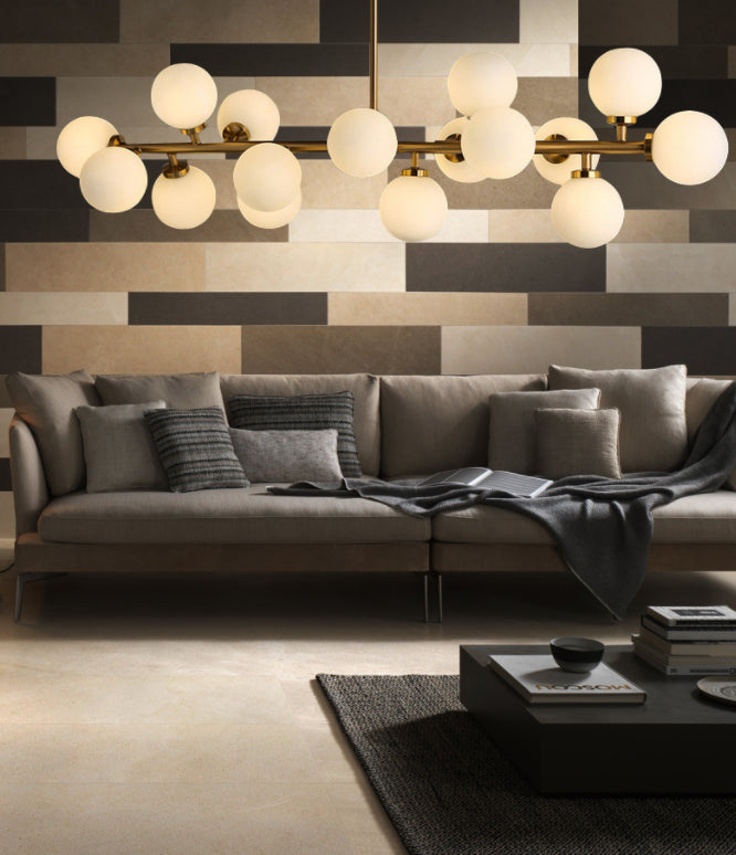 16 Light Modern Gold Island Pendant Lighting Spherical Glass Island Ceiling Light for Living Room Clearhalo 'Ceiling Lights' 'Island Lights' 'Lighting' 2628544
