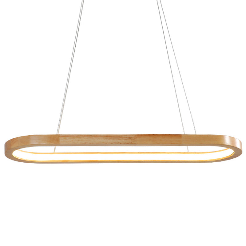 Modern Minimalism Wood Island Pendant Lighting Elliptic LED Island Ceiling Light for Living Room Clearhalo 'Ceiling Lights' 'Island Lights' 'Lighting' 2628702