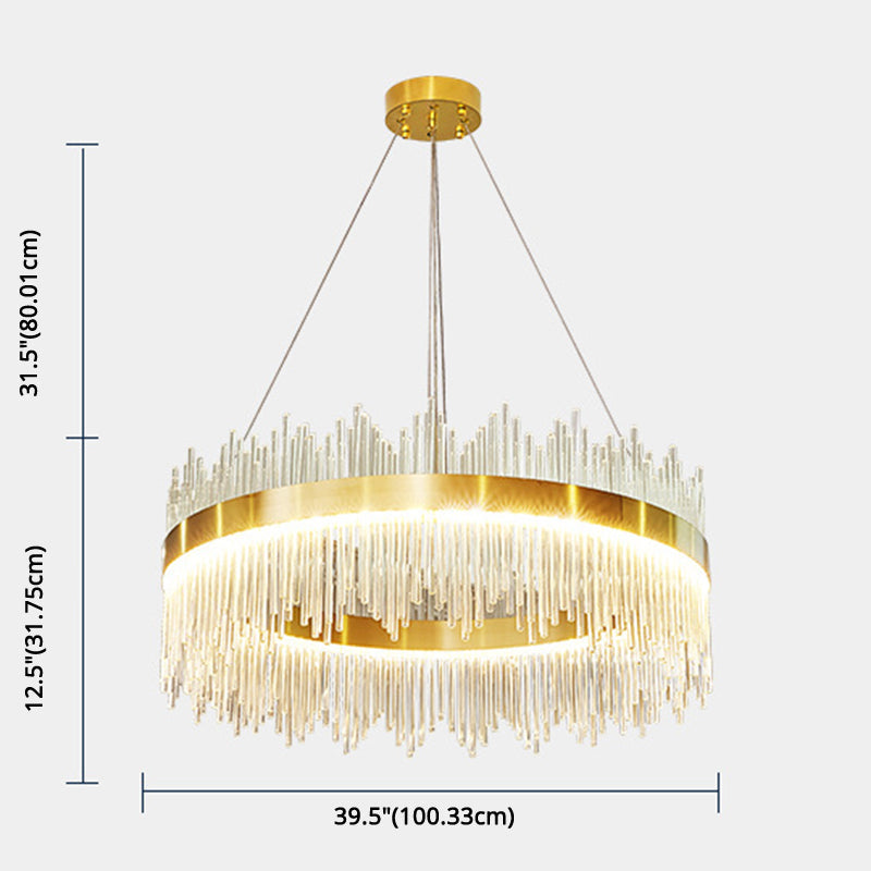 Mid-Century Modern Clear Crystal Down Lighting Pendant Round LED Suspension Lamp for Dining Table Clearhalo 'Ceiling Lights' 'Pendant Lights' 'Pendants' Lighting' 2629027