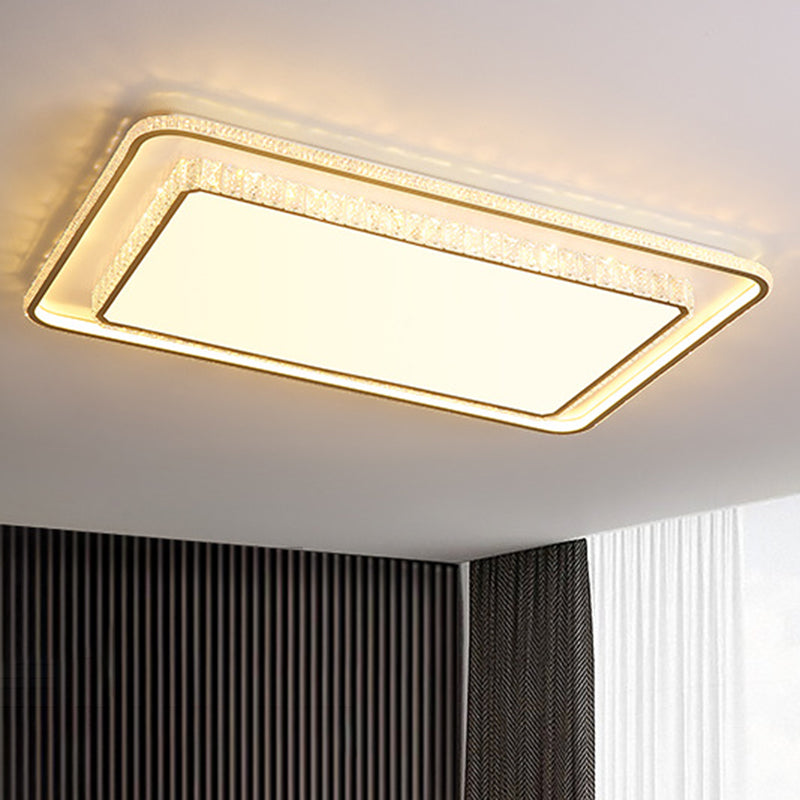 Minimalist Geometric Shaped Ceiling Light Acrylic Living Room LED Flush Mount Light in Gold Gold Rectangle Clearhalo 'Ceiling Lights' 'Close To Ceiling Lights' 'Lighting' 2629292