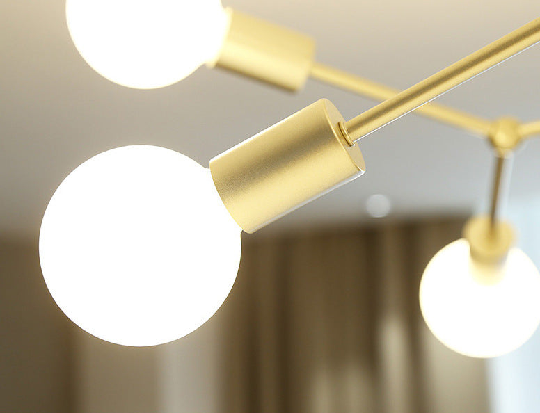 6 Light Branch Hanging Chandelier Light Modern Glass Shade Ceiling Chandelier for Living Room Clearhalo 'Ceiling Lights' 'Chandeliers' Lighting' options 2629779