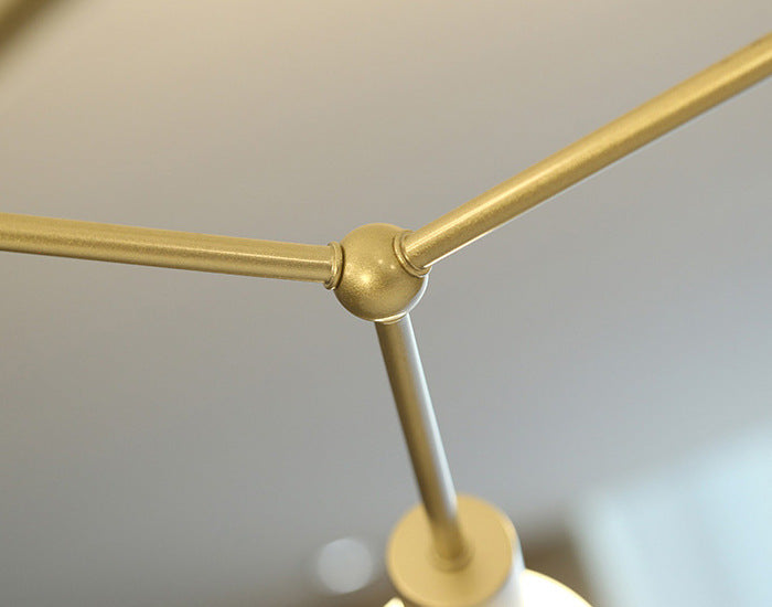 6 Light Branch Hanging Chandelier Light Modern Glass Shade Ceiling Chandelier for Living Room Clearhalo 'Ceiling Lights' 'Chandeliers' Lighting' options 2629780